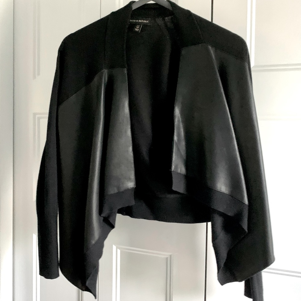 Banana Republic Faux Leather Cardigan